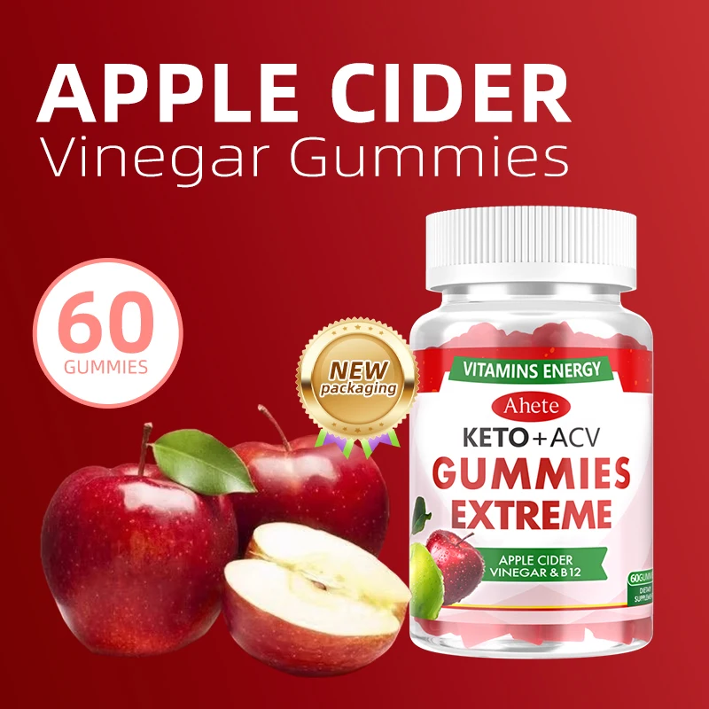 

Ahete Apple Cider Vinegar Gummies with Vitamins ACE - Digestive Support, Antioxidant, High-quality Dietary Supplement