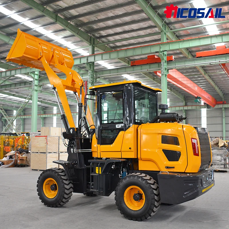 حفارة جرافة صغيرة جديدة تمامًا مع محرك 4 × 4 مرفق دلو تحميل بمقياس 1 طن - أفضل بيع لودر حفار صغير في الصين