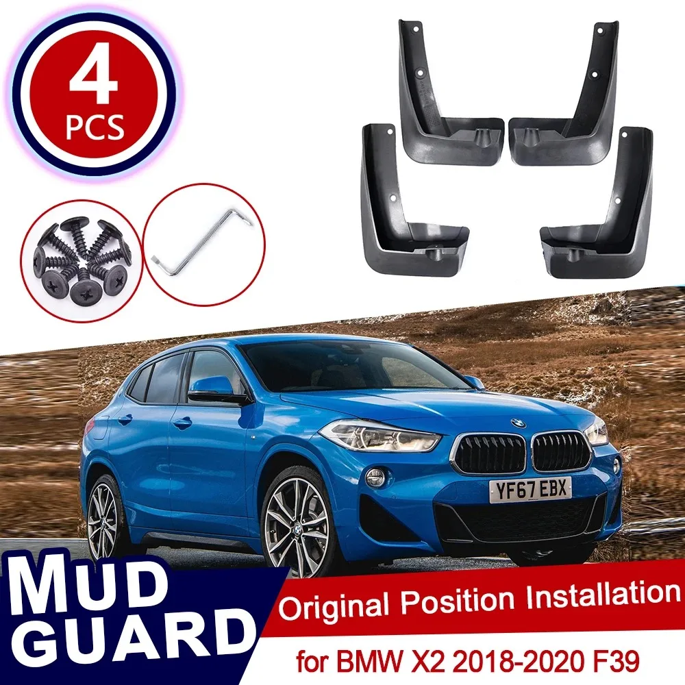 

4Pcs Set For BMW X2 F39 2018 2019 2020 Mudflaps Mud Flaps Flap Splash Guards Mudguards Auto Fender Front Rear Car Accessories