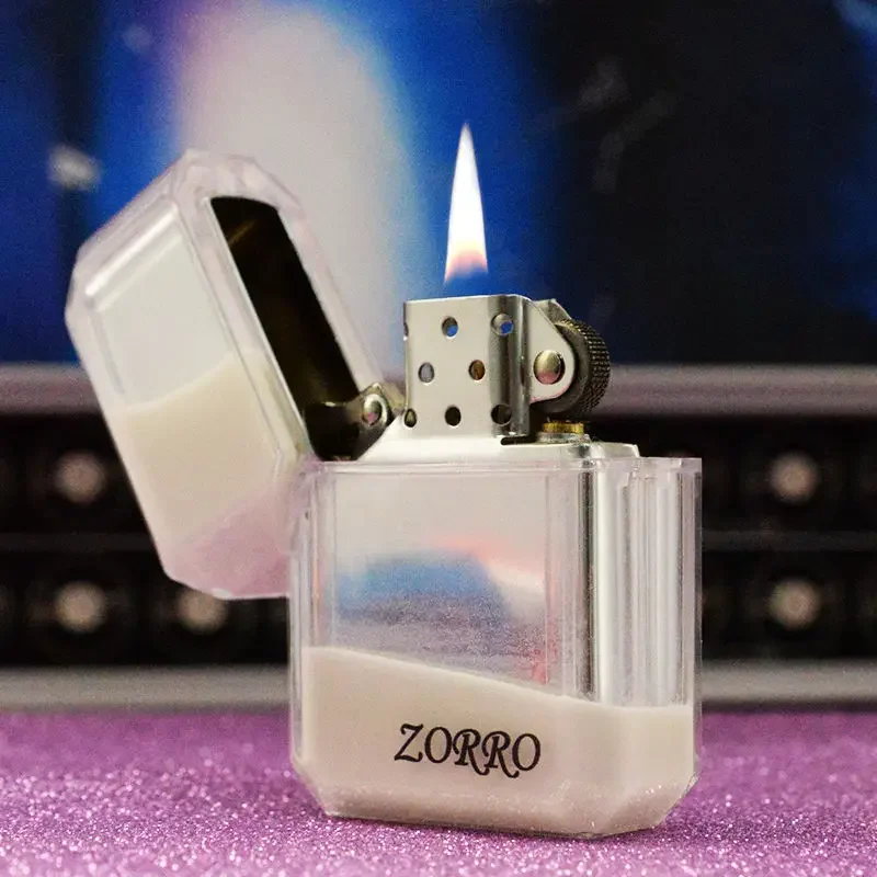 Zorro Windproof Kerosene Lighter Cool Luminous Quicksand Boyfriend Gift Personality Creative Wholesale Smoking Accessories