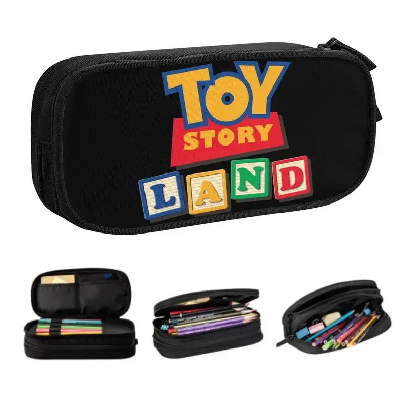 Custom Land Cartoon Pencil Case for Boy Girl Large Storage Pen Box Bag Stationery