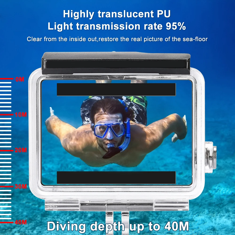 for GoPro Hero 4 3+ Waterproof Case 60m Underwater Diving Protector Housing For Go Por 4 3+ GoPro4 Dive Cover Accessory