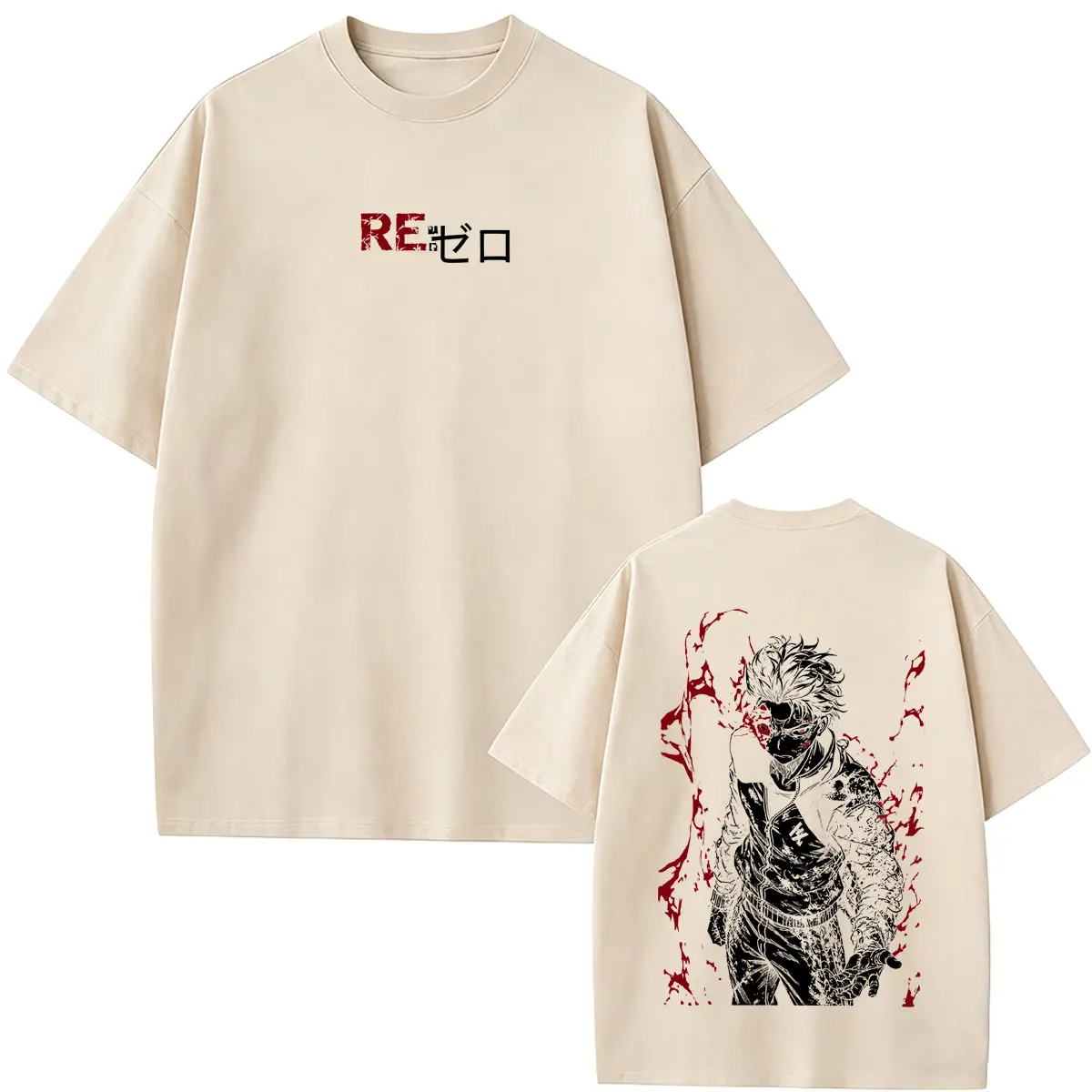 Anime Re:ZERO Starting Life in Another World T-Shirt Subaru Natsuki Grafik-T-Shirts für Männer und Frauen, Vintage, lässig, übergroßes T-Shirt – Detail 7