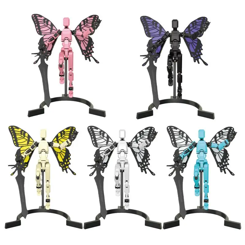 Lucky 13 Figure Toys Dummy 3D Printed Butterfly Winged Angel Movable Shapeshift Robot Action Model DIY Mannequin Decompress gift