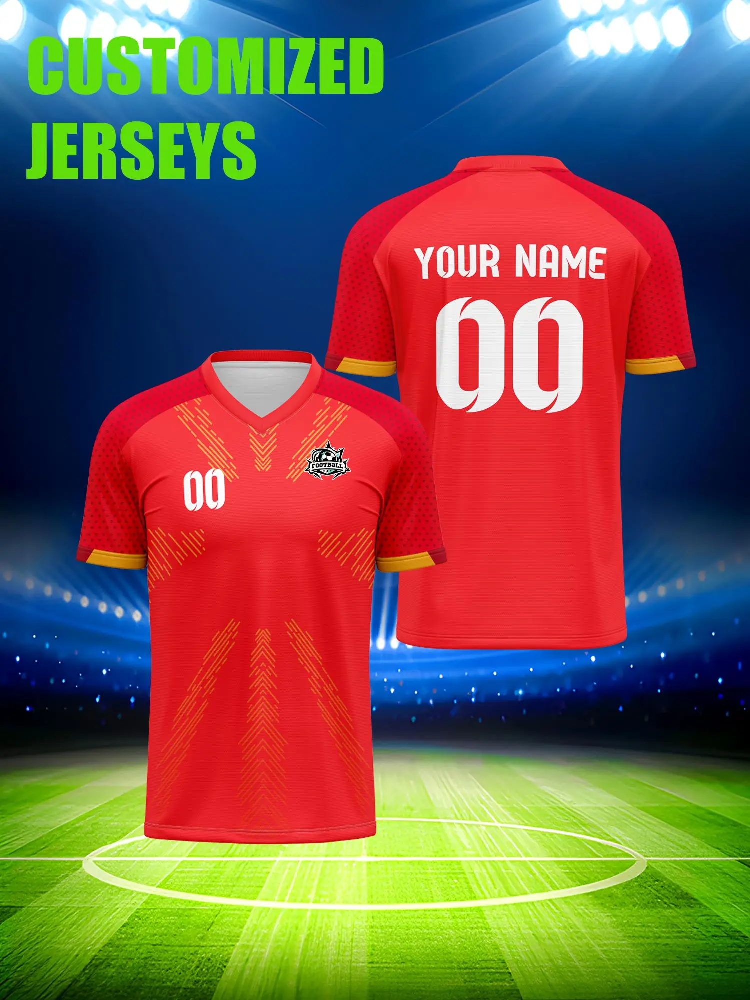 

Спортивная футболка с V-образным вырезом для взрослых и детей, с индивидуальным именем и номером, быстросохнущая, модная, с сублимационной печатью, 2026