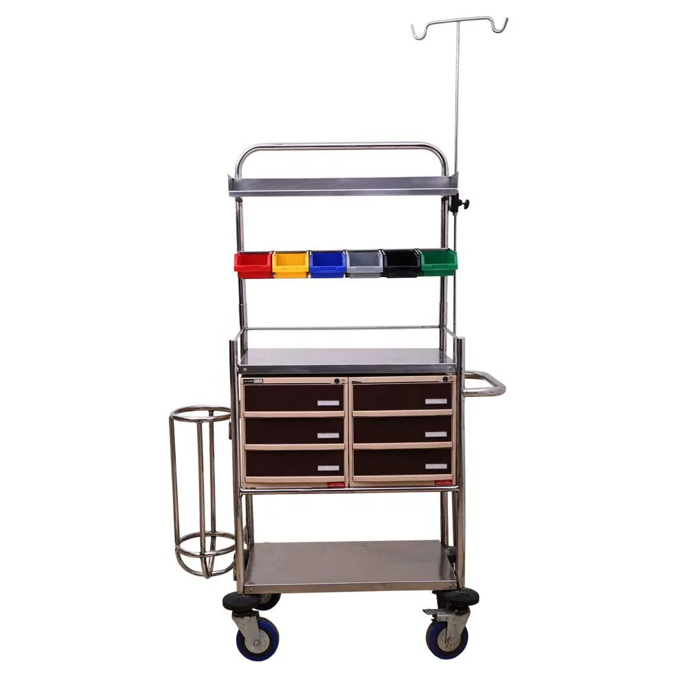 

ABS emergency drugs equipment hospital medical cash cart trolley Abs emergency Trolley