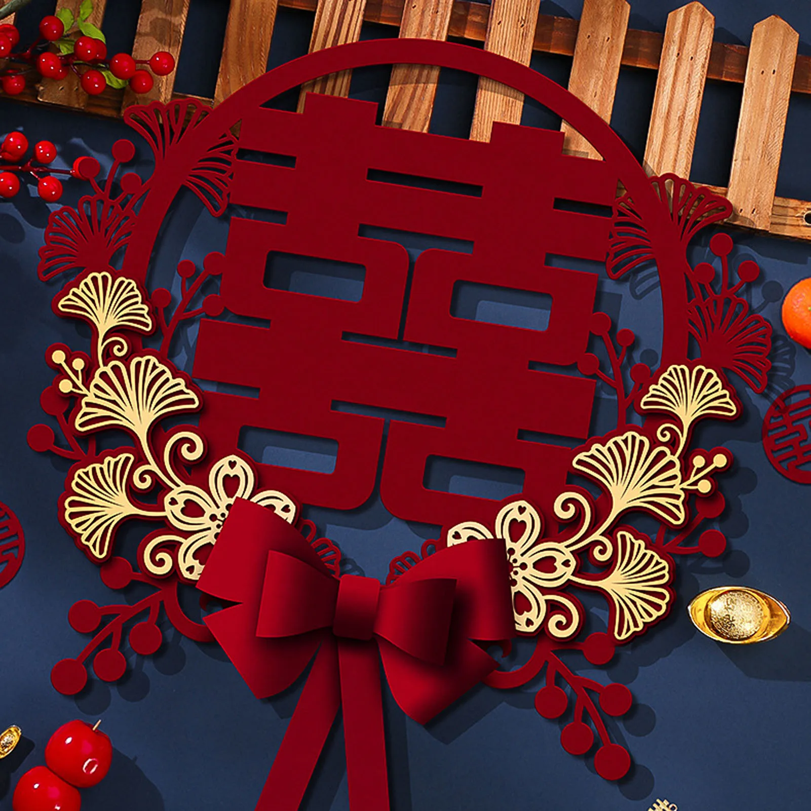 Red Double Happiness Chinese Wedding Sticker Chinese Traditional Wedding Decoration for Wall Window Decoration