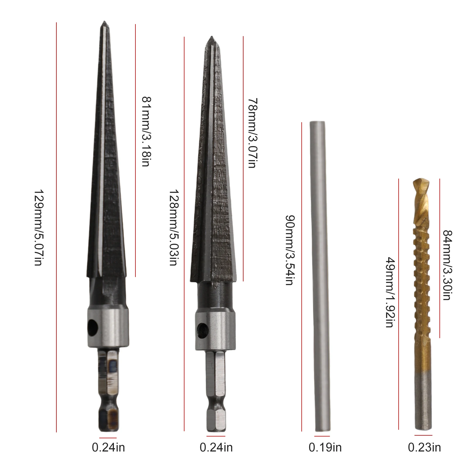 

Held Reamer Hex Handle 3-13/5-16mm 6mm Drill Bit Chamf Reaming Cutting Tool For Wood Board Inverted Taper Woodworking Tools