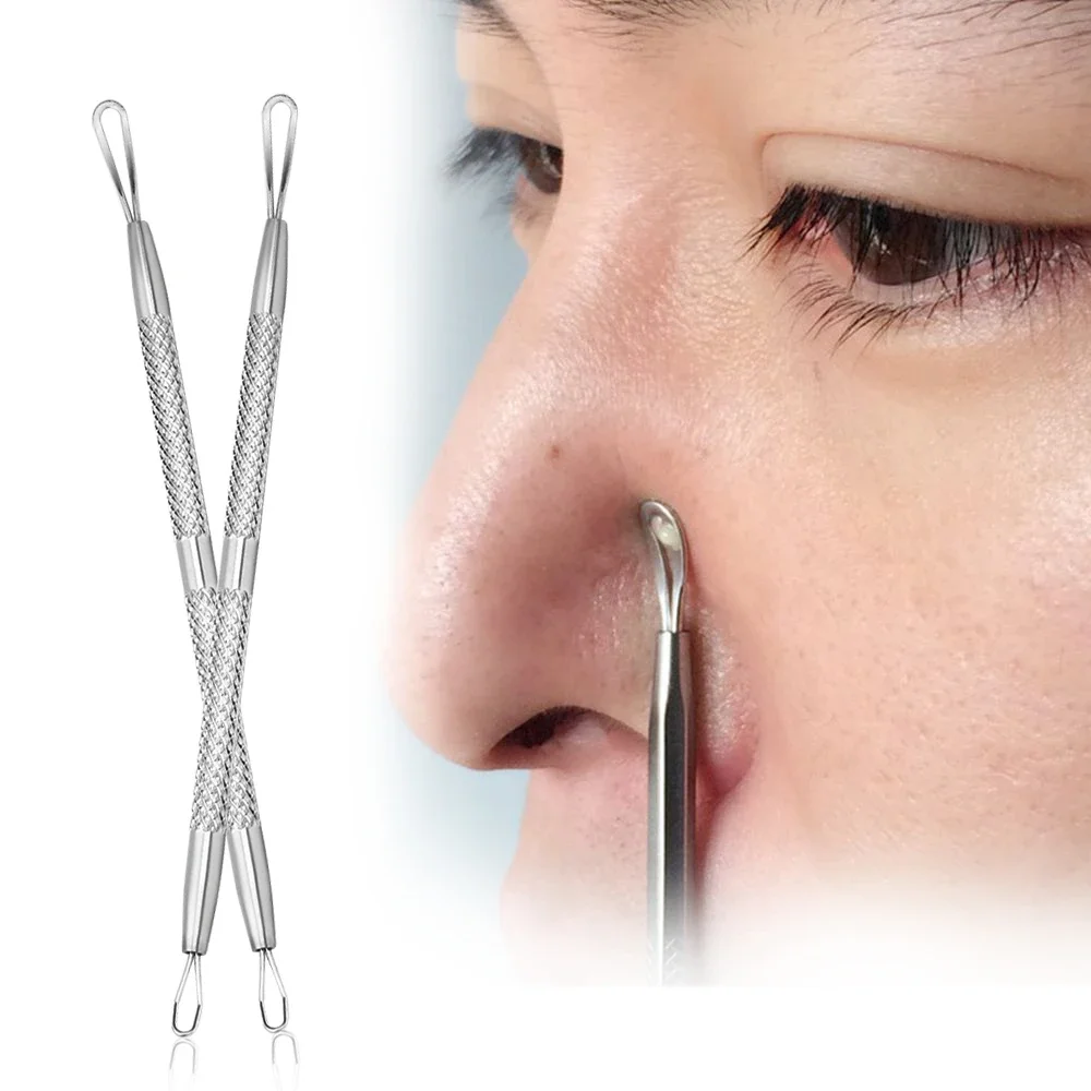 1PC Acne Smet Puistje Extractor Tool Professionele Rvs Double Ended Mee-eter Comedo Remover Gezicht Schoon Gereedschap