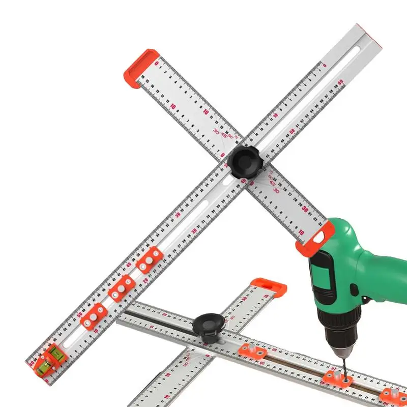 

T Square Ruler High Precision Angle Ruler Adjustable two-in-one drilling positioning ruler Aluminum Alloy T Ruler For Carpentry