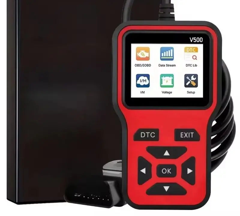 Automotive Diagnostic Scanner Tool Comprehensive Diagnostic Code Engine Fault Detection Maintenance Instrument V500 Red
