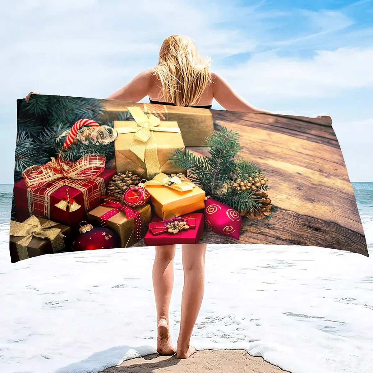 Microfiber Beach Towel,Gift Boxes Oversized Sand Free Travel Towels Fast Drying Swimming Towel,Lightweight Compact Camping Towel