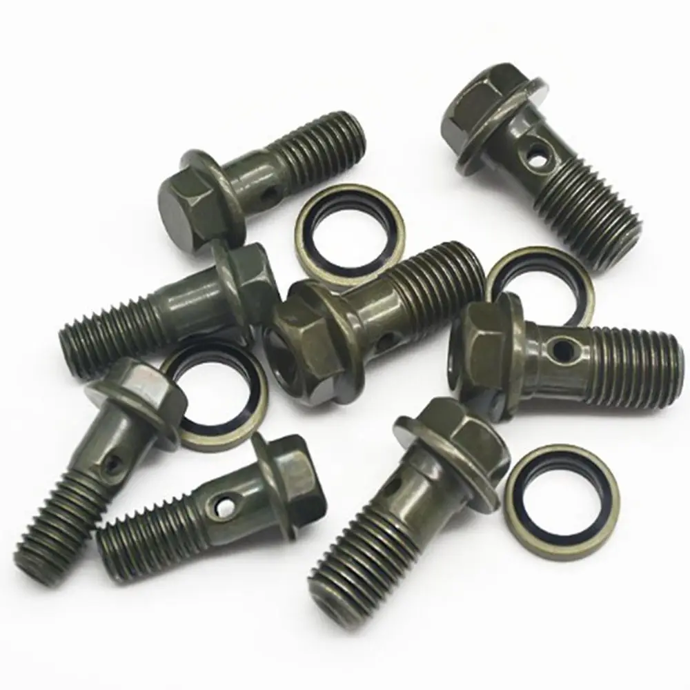 New M10 Electric Motorcycle Bolt Upper and Lower 8/10mm Disc Brake Screw Hollow Bolt Electric Bike Accessories