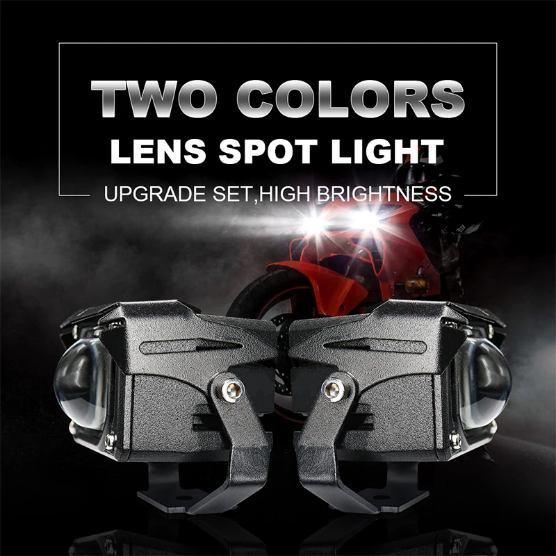 

Carolyn2PCSLed Projector Lens Spotlights 3000K 6000K Yellow White Double Color Motorcycle Headlight Driving Light Motor Fog Lamp