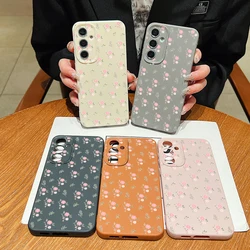Pink Flowers Print Case For Samsung Galaxy A55 A56 A54 A35 A25 A15 A16 A52 A53 A14 A34 5G S20 FE S21 S22 S23 S24 S25 Ultra Capa