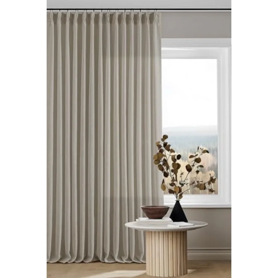 

Плиссированные шторы LonCurinh для гостиной и спальни, 2 панели, коричневый цвет, светло-бежевый оттенок, 02 h, плиссированные шторы с кольцами, черные, 02 h.