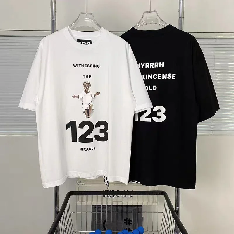 

Summer New RRR123 T Shirt Men Woman Best Quality Letter Number Printing Short Sleeve O-Neck Oversized Casual Top Tees