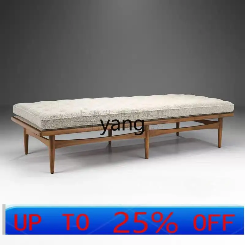 LTT new Chinese walnut solid wood sofa stool creative living room bench