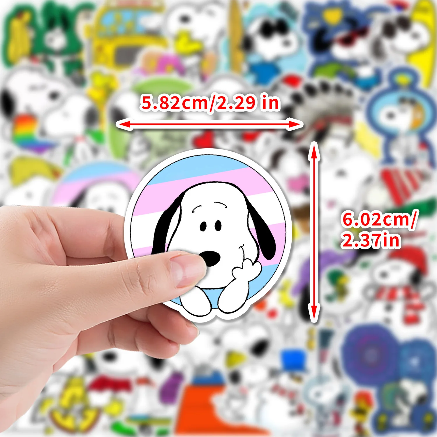50 Stück Snoopy Animations-Aufkleber Niedliche Hunde Cartoon-Dekorationen für Gepäck, Telefon, Gitarre, Scrapbook, Kühlschrank, Tasse, Klassisches Kinderspielzeug – Detail 4