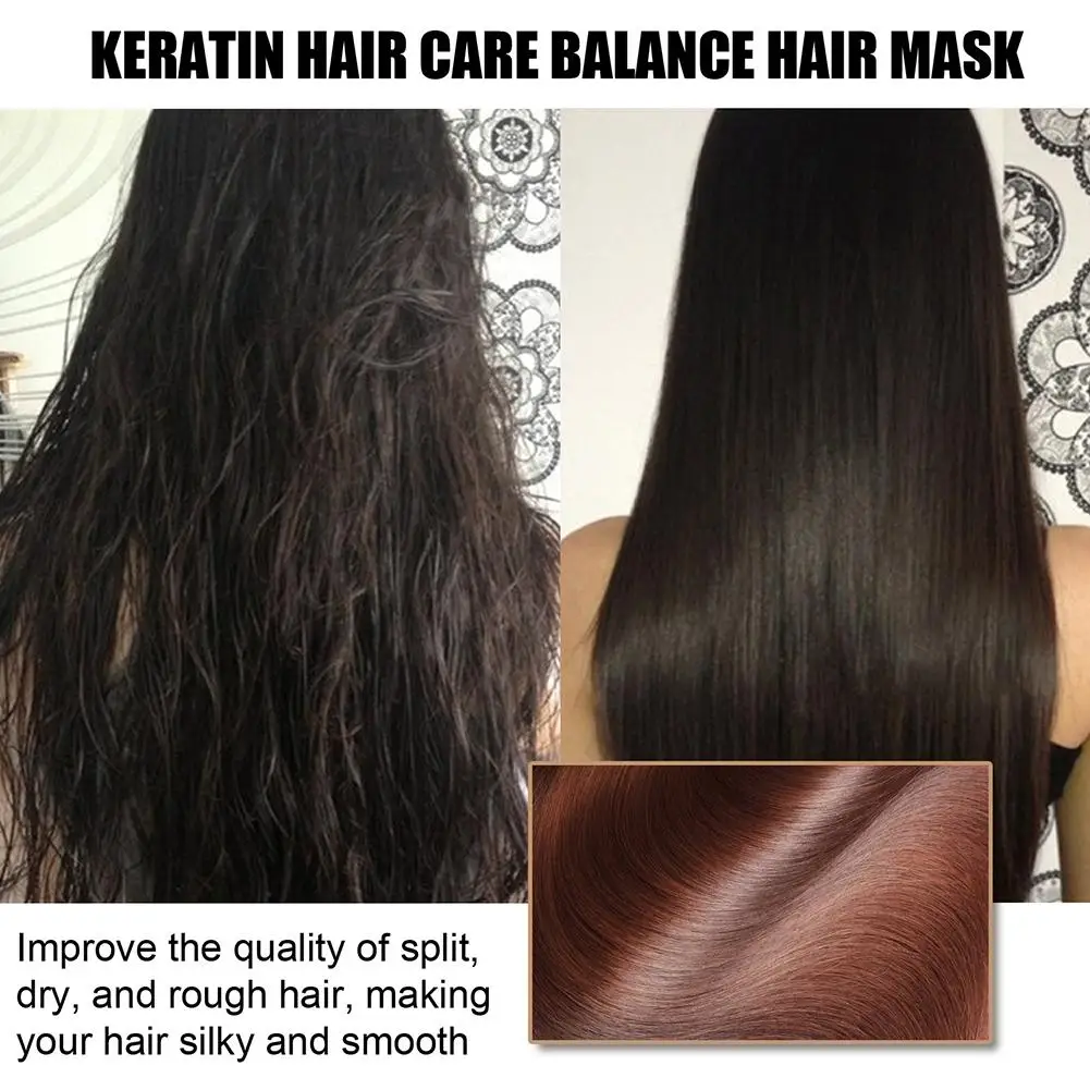 شعر كيراتين طبيعي لإصلاح الشعر ، تكييف عميق ، تغذية ، شعر جاف وتالف ، R0m3 ،