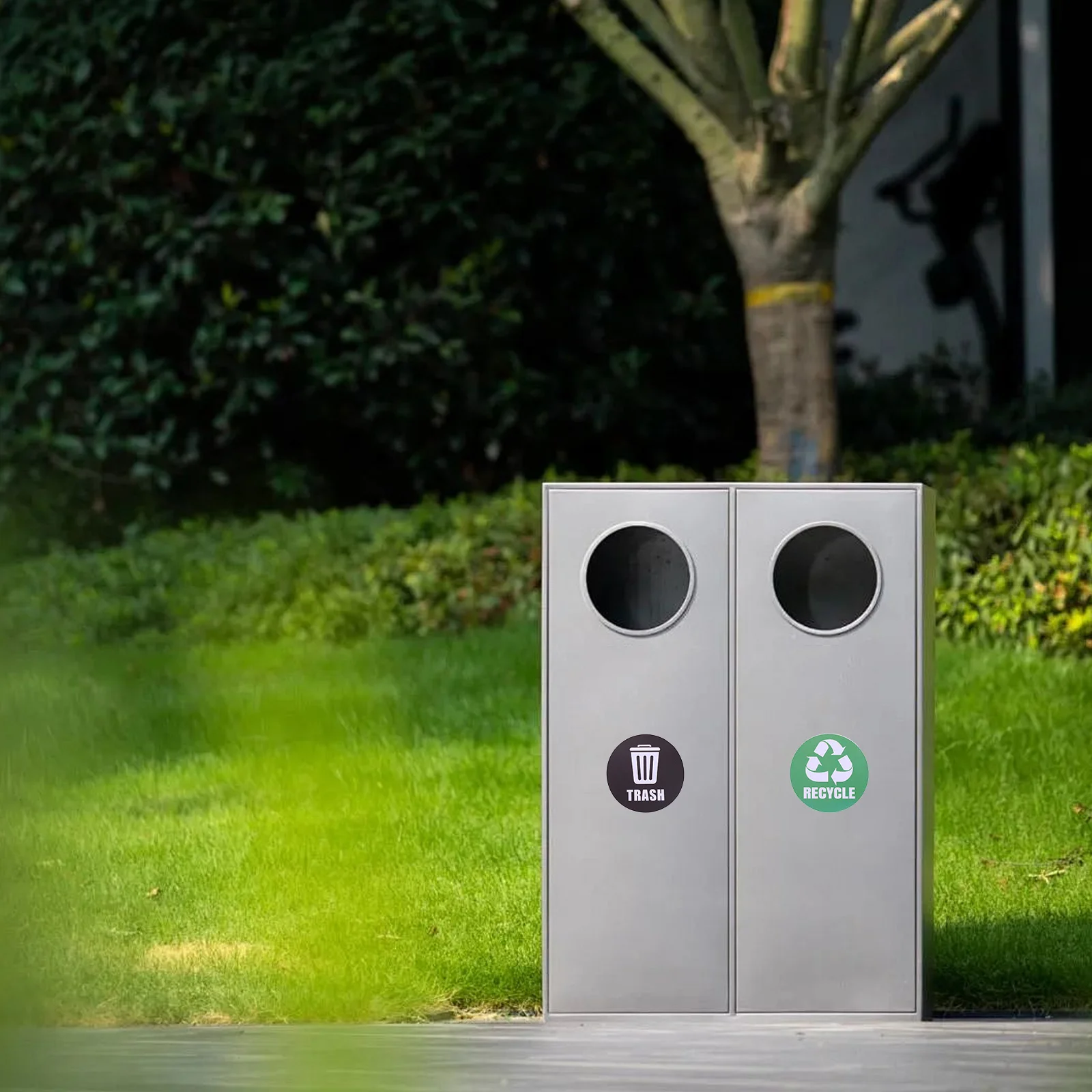 

6pcs Recycling Bin Labels Waterproof Pvc Stickers For Home Office Hotel Apartment Waste Sorting Decals Large Garbage