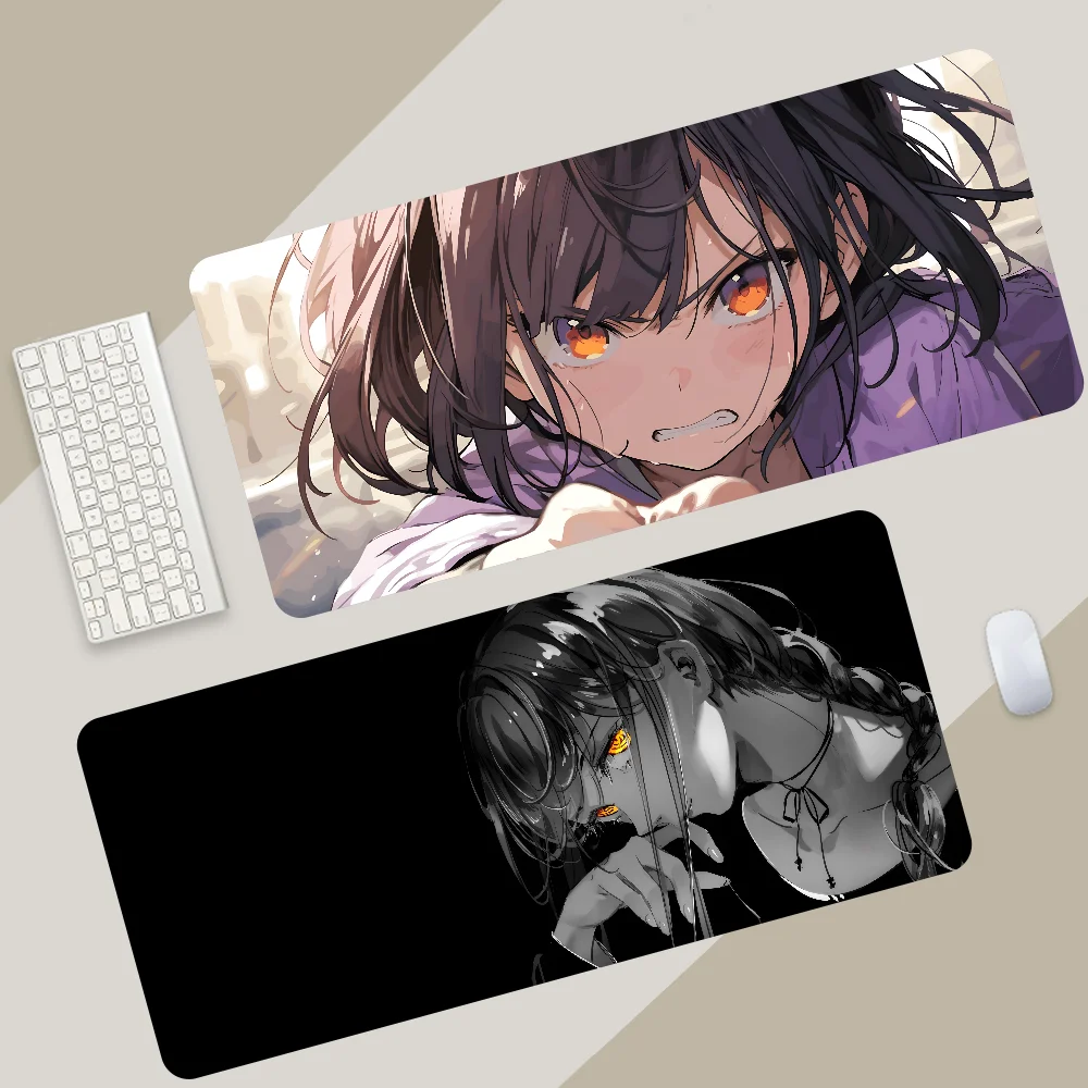 Anime Girls Locking Edge Computer Mousepad Mouse Mat Desk Mat With Pad Gaming Accessories Prime Gaming XXL Keyboard Pad Padding