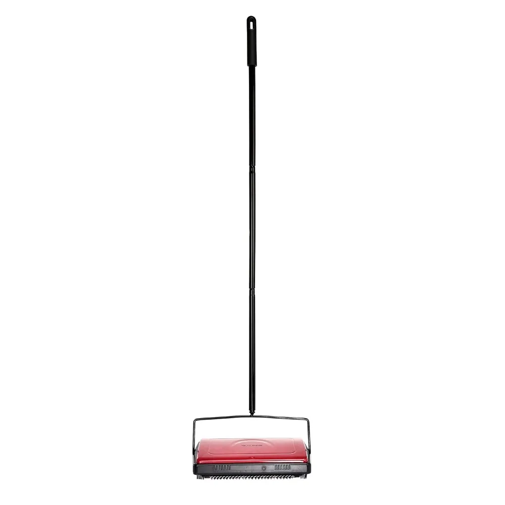 Triple Brush Floor & Carpet Sweeper – Heavy Duty & Non-Electric Multi-Surface Cleaner - Easy Manual Sweeping for Carpeted Floors