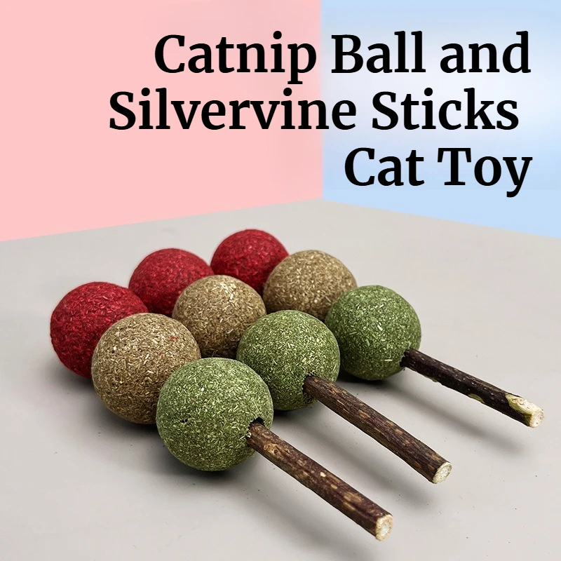 Katzenminze Ball Stick Katze Gras Spielzeug Katze Katzenminze Spielzeug, Katze Selbstunterhaltung Spielzeug, Katze Snacks, Kitty Zähne Reinigung Lecken Zahnspielzeug