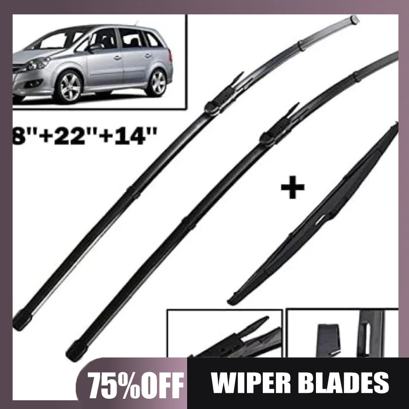 

Suitable for Opel, suitable for Zafira B 2005-2011 front and rear wipers 28 inches + 22 inches + 14 inches