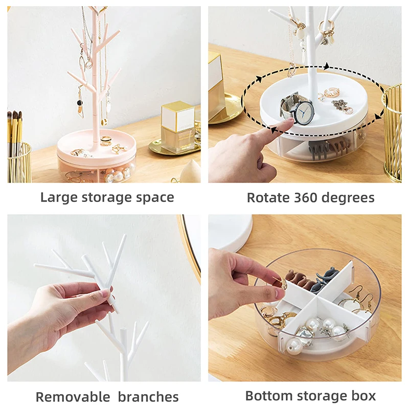 Earrings Necklace Ring Pendant Bracelet Jewelry Display Stand Box Tree Storage Racks Organizer Holder Make Up Decoration