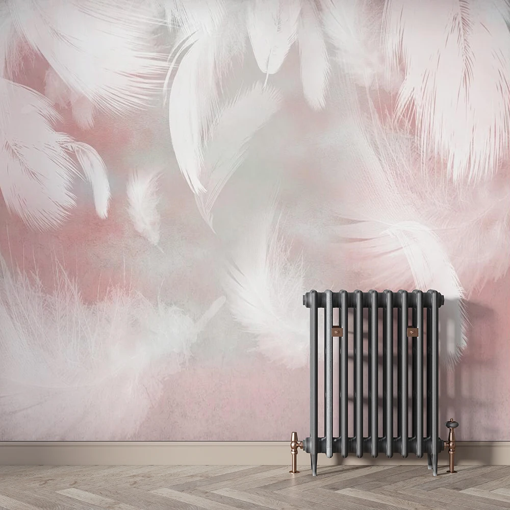 Customized 3D abstract feather Nordic TV sofa background wall mural wallpaper