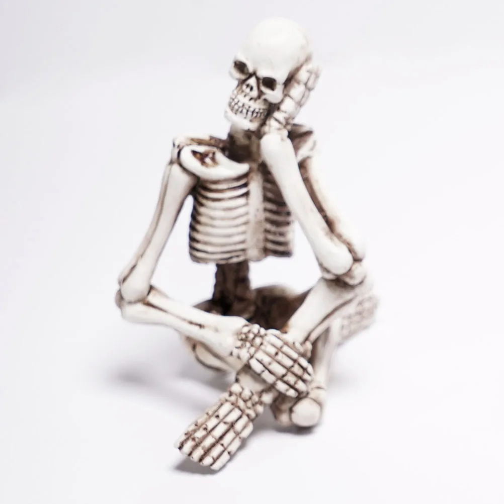 

4Pcs High-Quality Yoga Skeleton Ornament Lifelike Halloween Party Decor Desktop Decoration