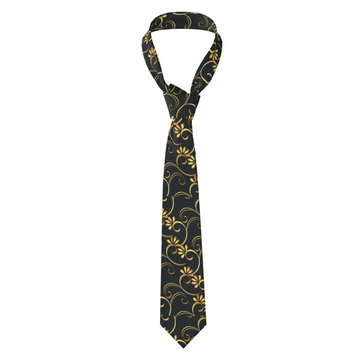 Custom Men European Victorian And Floral Golden Necktie Baroque Fashion Tie For Business