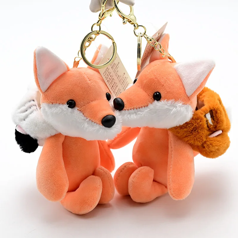 2023 Hot Creative Fragrance Fox Fake Tiger Power Cartoon Fox Animal Pendant  Keychain Funny Decoration Soft Doll Birthday Gift