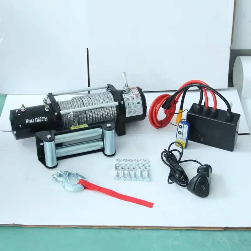 Heavy Duty 12V 24V Electric Winch 6 Ton 13000lbs 4x4 Off Road Stainless Steel Wire Rope Three Stage Planetary Gear CE