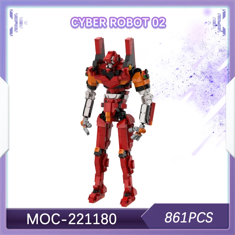 MOC-221180 Научно-фантастическое аниме Mecha Cyber Robot 02, строительный блок, модель кирпича, креативные подарки, высококачественное украшение для рабочего стола, 861 шт.