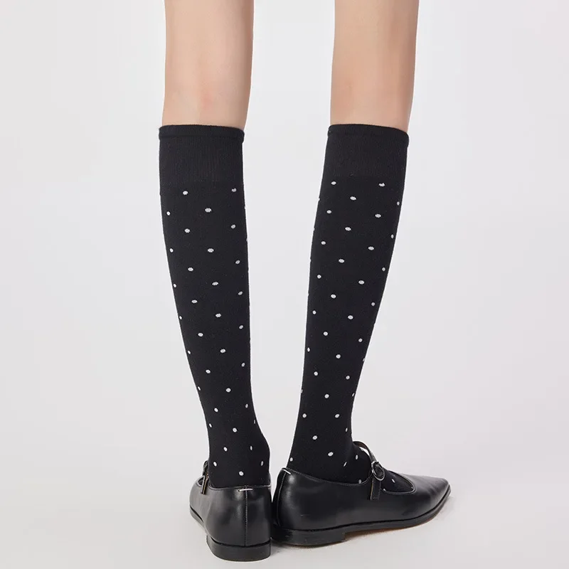 ถุงน่องลายจุดยาว ถุงน่องเซ็กซี่ตาข่ายถัก ถุงน่องสูงถึงเข่า ผู้หญิง ฤดูร้อน ไนลอนบาง โปร่งใส โลลิต้า คาวาอี้