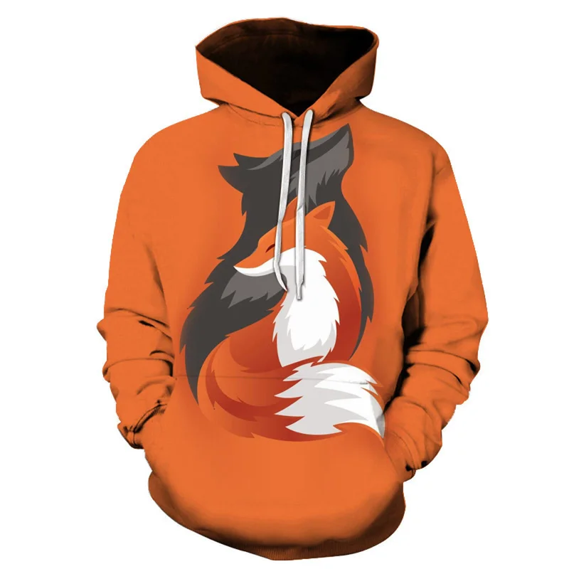 Fashion Animal Fox Pattern Hoodie For Men Women Funny 3D Printed Sweatshirts Casual Hoodies Streetwear Pullover Long Sleeves