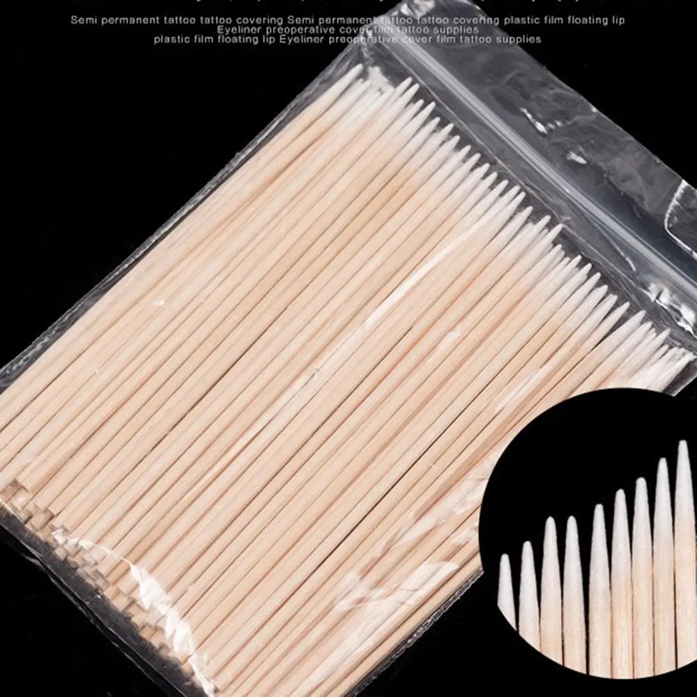 Colla per estensione Rimozione Micro spazzole usa e getta senza pelucchi Tamponi di cotone usa e getta Bastone per pulizia Tamponi di cotone in legno
