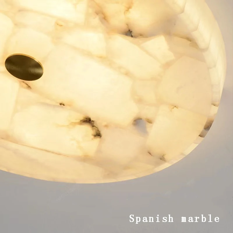 Led Lights Modern 2026 Marble Ceiling Chandelier Home Decor Ceiling Lamp White Marble New Designer Lustre for Living Room