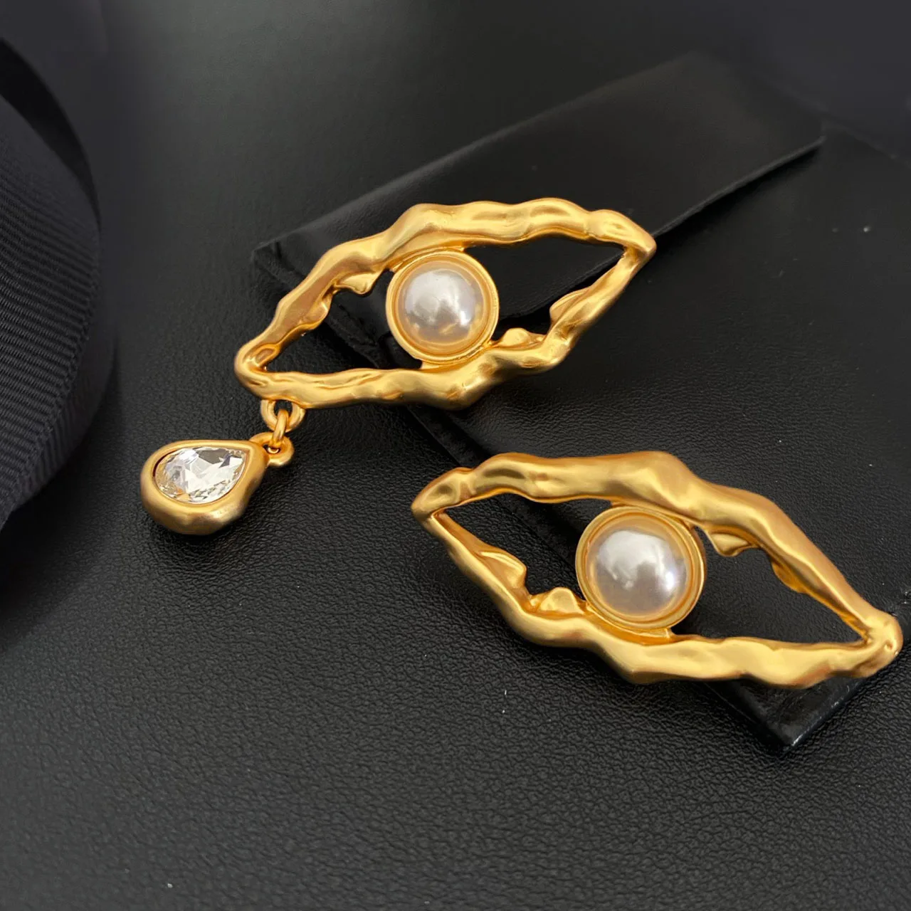 

Metal Evil Eye Water Drop Zircon Earrings, Exaggerated Tassel Stud Earrings, Luxury Personality Jewelry Gifts for Women