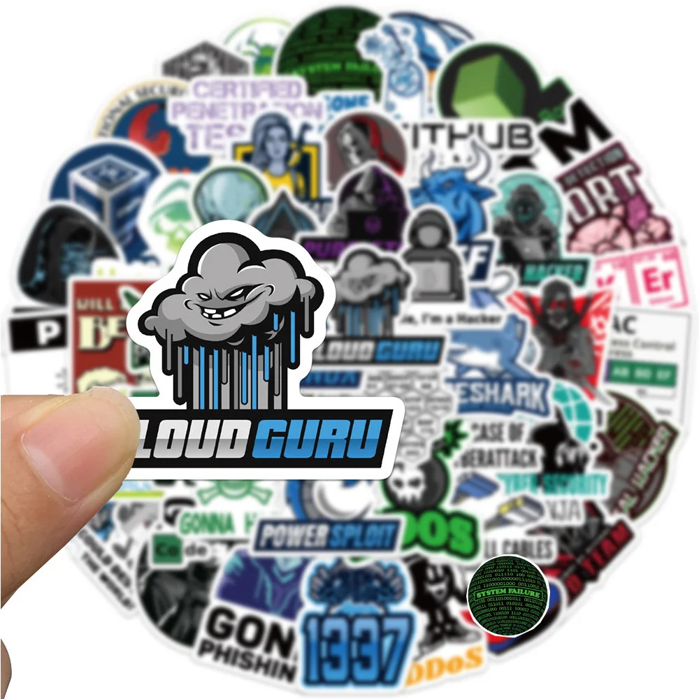 10/30/50pcs Cartoon Programming Network Hacker Stickers Decals DIY Skateboard Phone Guitar Bike Cool Graffiti Sticker Wholesale