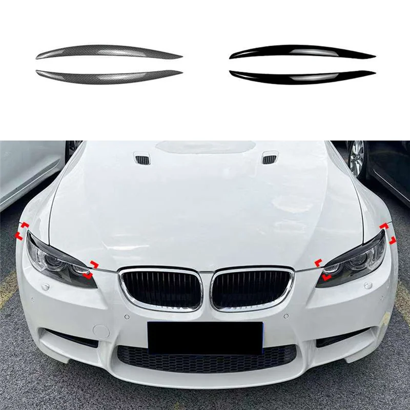 

Professional-Grade Car Glossy Black Headlights Eyebrows HeadLight Trim Stickers for BMW