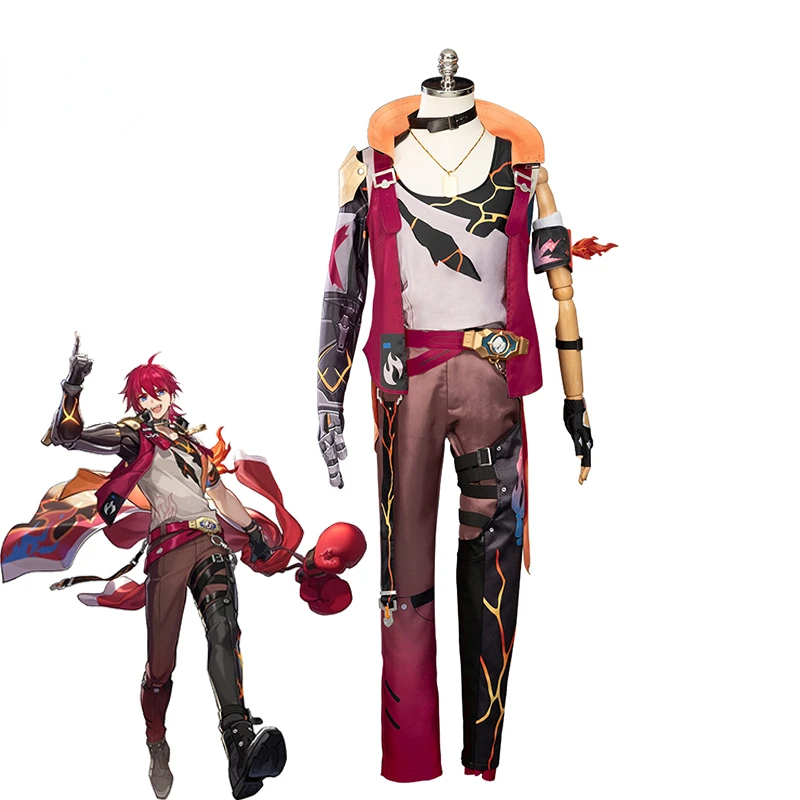 Honkai Star Rail Luka Cosplay Costume Wildfire Boxer Champion Luka Men Cosplay Ancient Style Male Full Suit