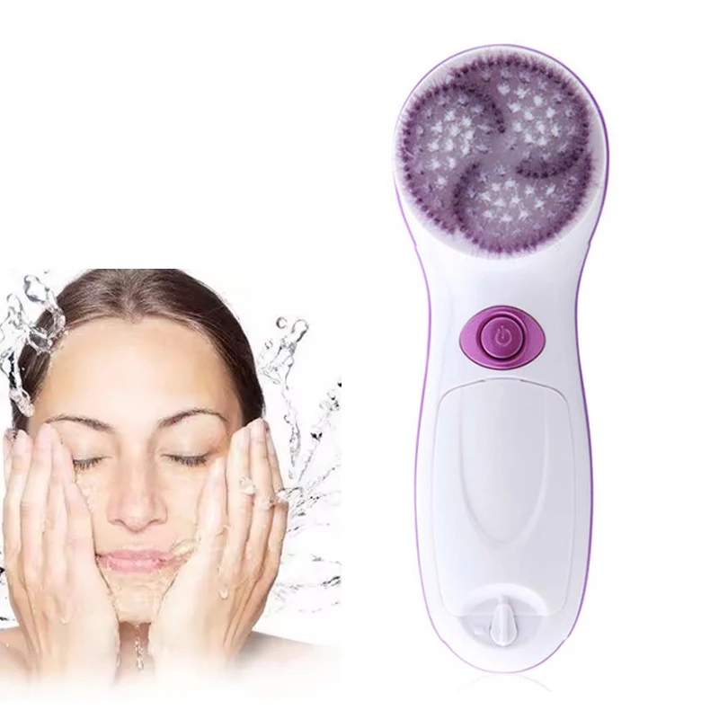 الأسهم 4 في 1 فرشاة تنظيف الوجه الكهربائية سيليكون فرك المسام الأنظف تدور سونيك سيارة الأوزون التقشير الوجه للاستخدام المنزلي #1