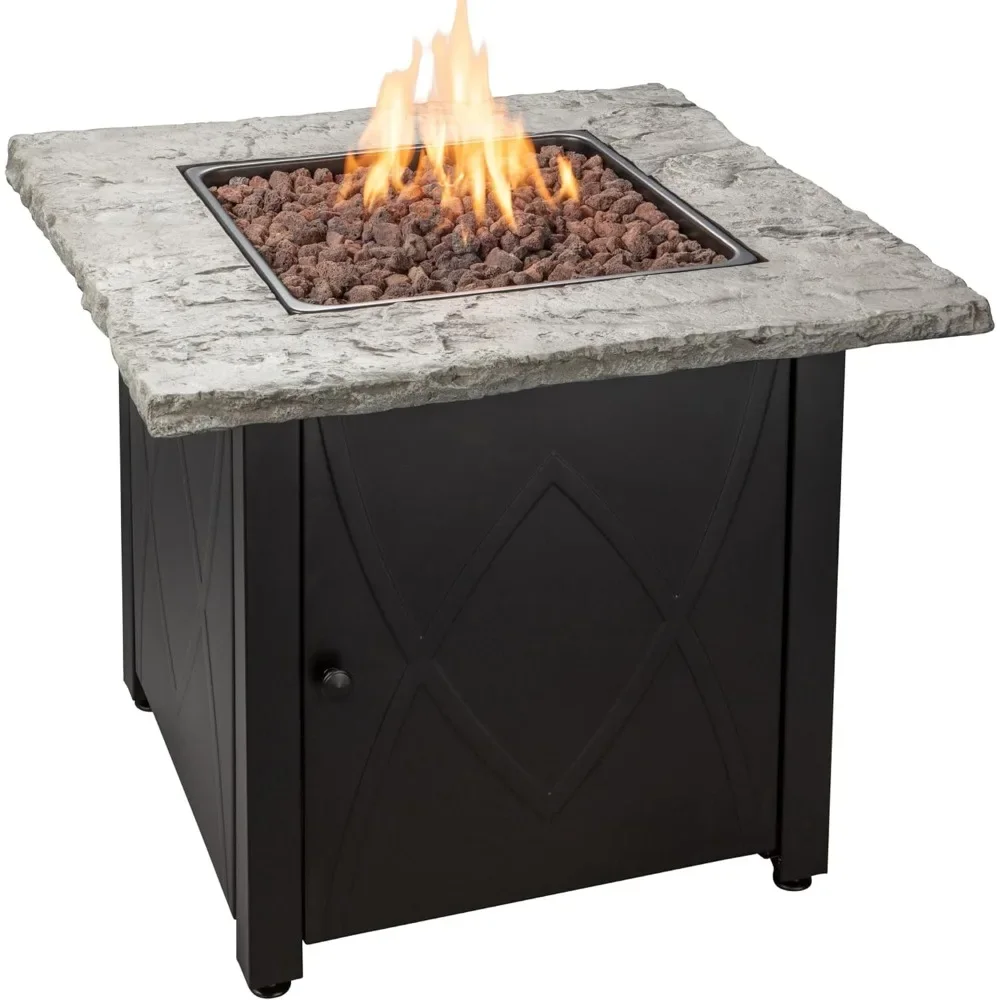 

30" Propane Gas Outdoor Fire Table, Brown