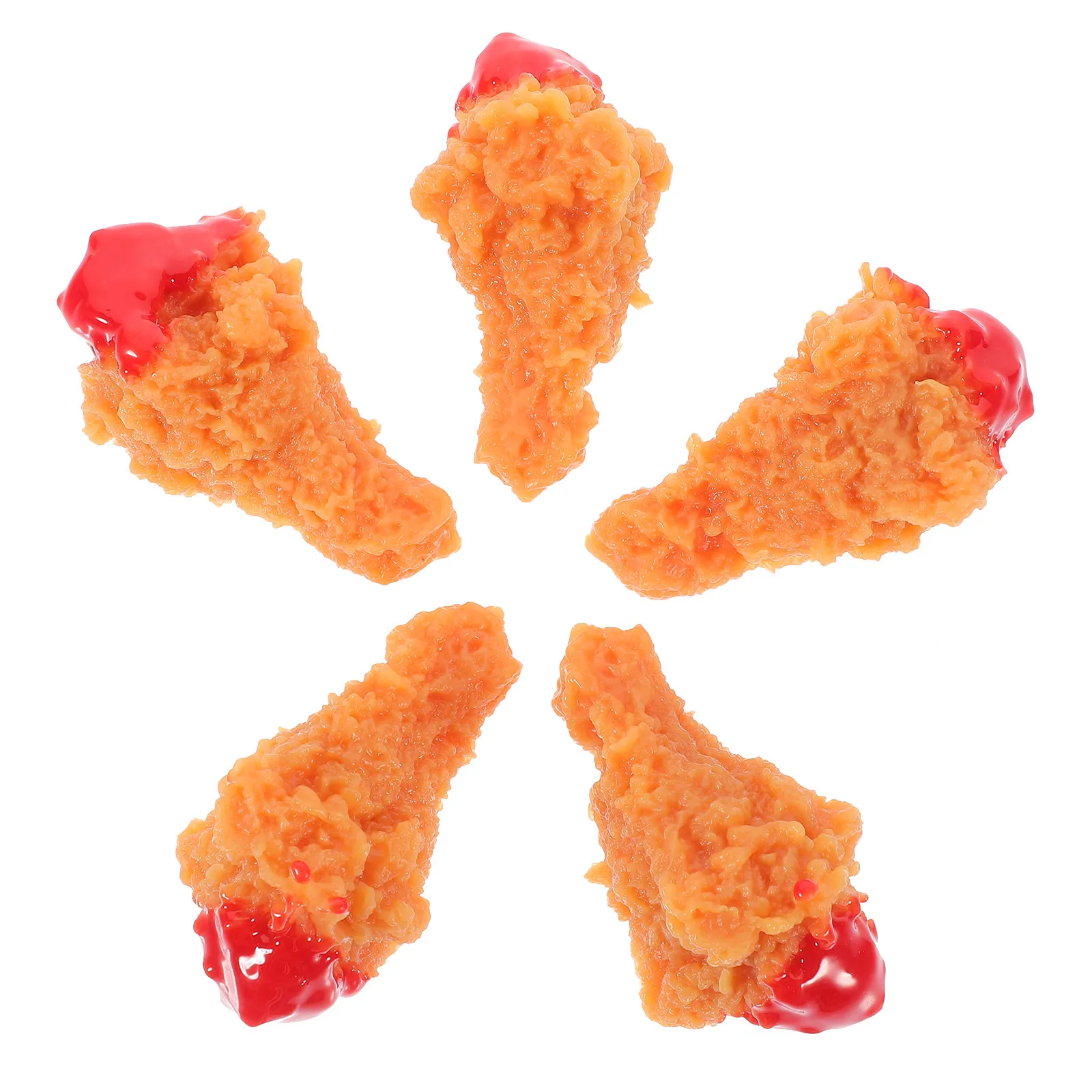 

5Pcs Simulated Chicken Legs Phone Charm Backpack Accessory Realistic Fake Food Decor Versatile Faux Chicken Leg Display Supply