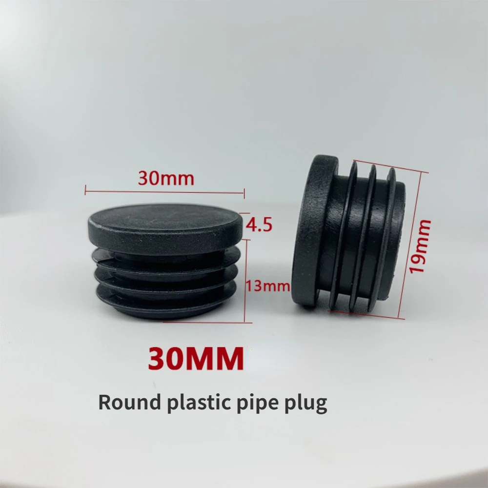 Round Tubing End Cap Plug Plastic Insert Plugs for Fence Post Pipe Cover Tube Chair Black Plastic Silicone Rubber End Caps