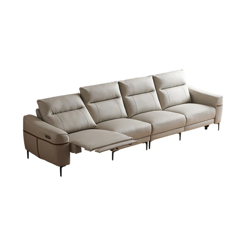 

Electric multi-functional leather sofa, living room zero against the wall Italian minimalist cinema automatic retractable adjust