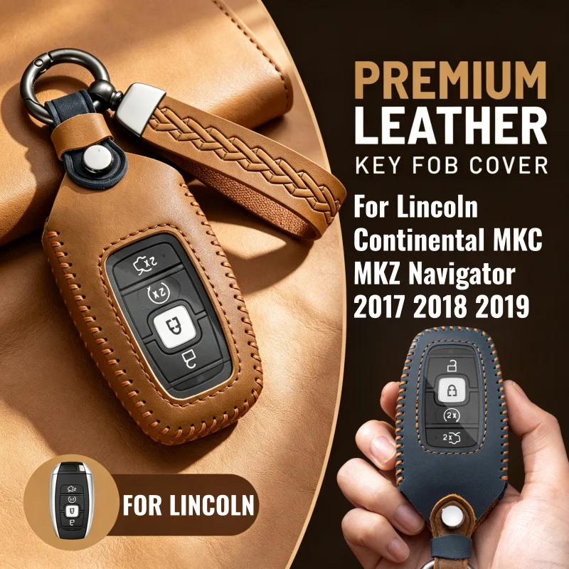 For Lincoln Continental MKC MKZ MKX Navigator Z Nautilus Aviator Corsair 2017 2018 2019 2022 Car Key Cover Case Bag Keychain